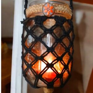 Hand made mason jar hanging lantern.